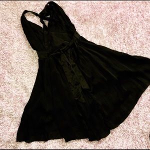 Silky fancy black flowy dress